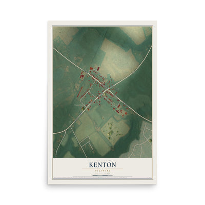 Map of Kenton, Delaware, 12 x 18 inch unframed archival matte print