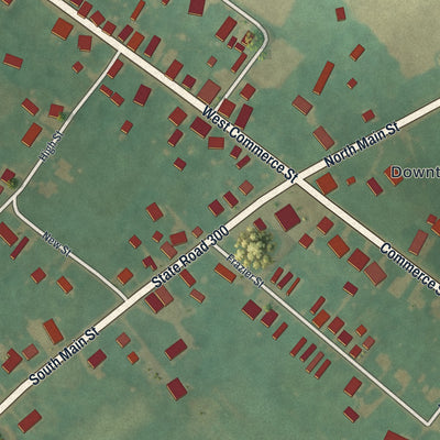 Close-up of the map of Kenton, Delaware print showing street and building detail