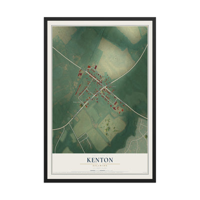 Map of Kenton, Delaware, 12 x 18 inch print in a black wood frame