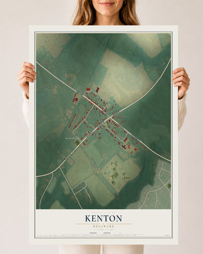 Map of Kenton, Delaware, 24 x 36 inch unframed archival matte print