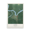 Map of Leipsic, Delaware, 12 x 18 inch unframed archival matte print