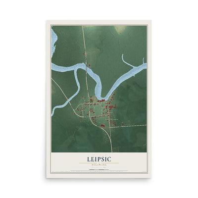 Map of Leipsic, Delaware, 12 x 18 inch unframed archival matte print
