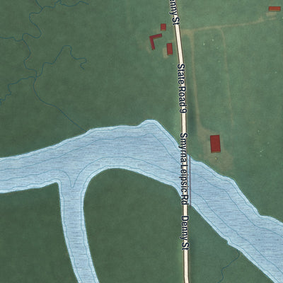 Second close-up of the map of Leipsic, Delaware print showing more streets and buildings