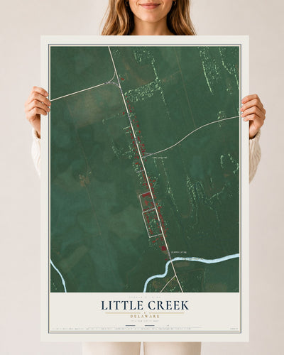 Map of Little Creek, Delaware, 24 x 36 inch unframed archival matte print