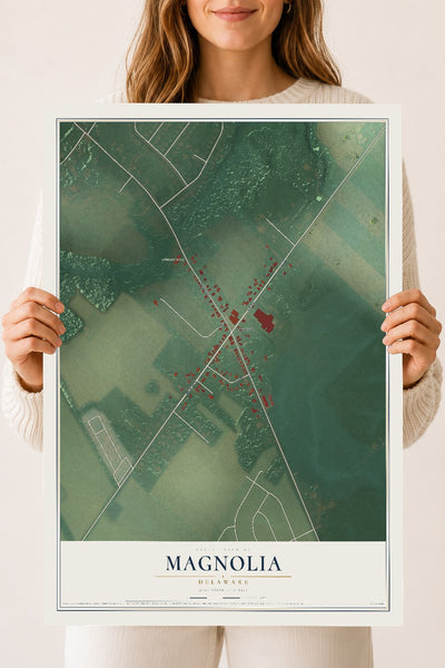 Map of Magnolia, Delaware, 18 x 24 inch unframed archival matte print