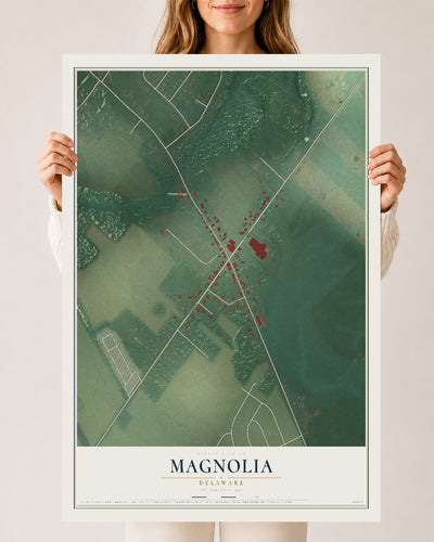 Map of Magnolia, Delaware, 24 x 36 inch unframed archival matte print