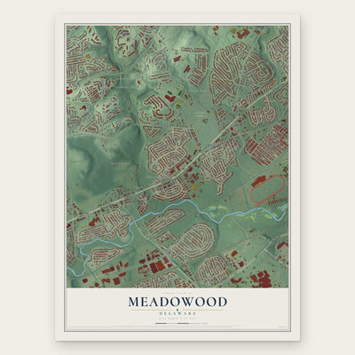 Meadowood, Delaware map print, the full design