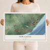 Map of New Castle, Delaware, 12 x 18 inch unframed archival matte print
