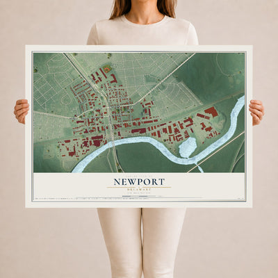 Map of Newport, Delaware, 24 x 36 inch unframed archival matte print
