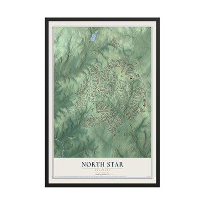 Map of North Star, Delaware, 12 x 18 inch print in a black wood frame