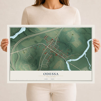 Map of Odessa, Delaware, 12 x 18 inch unframed archival matte print