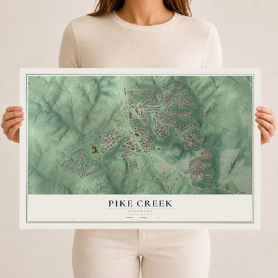 Map of Pike Creek, Delaware, 12 x 18 inch unframed archival matte print