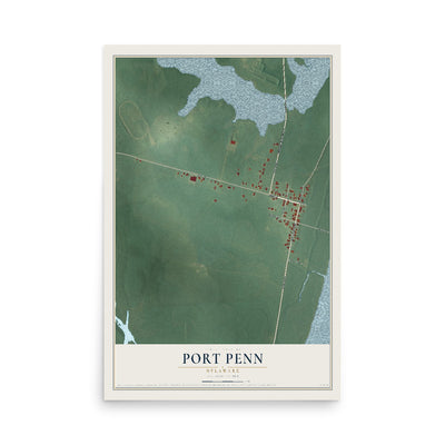 Map of Port Penn, Delaware, 12 x 18 inch unframed archival matte print