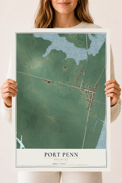 Map of Port Penn, Delaware, 18 x 24 inch unframed archival matte print