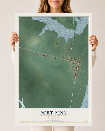 Map of Port Penn, Delaware, 24 x 36 inch unframed archival matte print