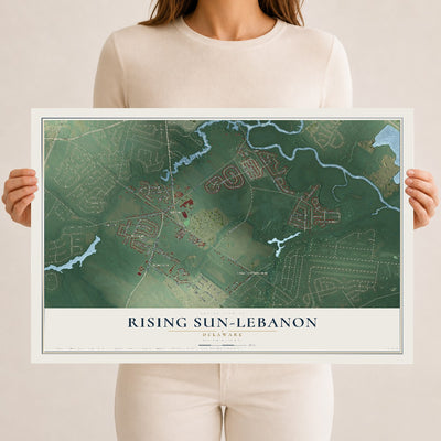 Map of Rising Sun-Lebanon, Delaware, 12 x 18 inch unframed archival matte print