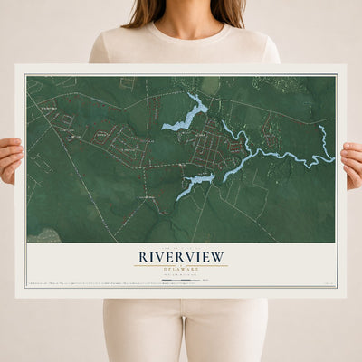Map of Riverview, Delaware, 18 x 24 inch unframed archival matte print