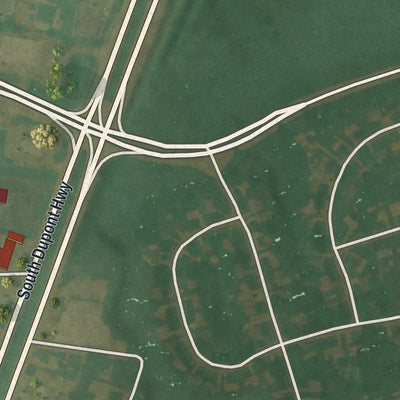Second close-up of the map of Rodney Village, Delaware print showing more streets and buildings