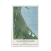 Map of Slaughter Beach, Delaware, 12 x 18 inch unframed archival matte print