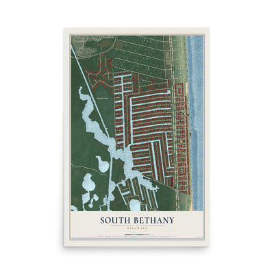 Map of South Bethany, Delaware, 12 x 18 inch unframed archival matte print