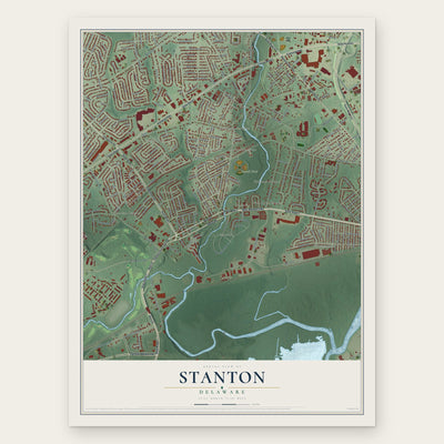 Stanton, Delaware map print, the full design