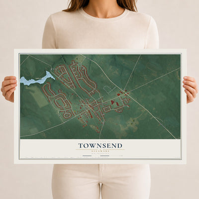 Map of Townsend, Delaware, 12 x 18 inch unframed archival matte print