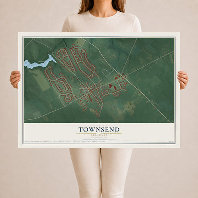 Map of Townsend, Delaware, 24 x 36 inch unframed archival matte print