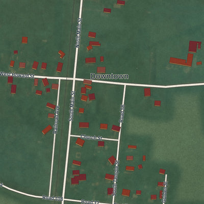 Close-up of the map of Viola, Delaware print showing street and building detail