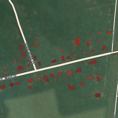 Second close-up of the map of Woodside, Delaware print showing more streets and buildings