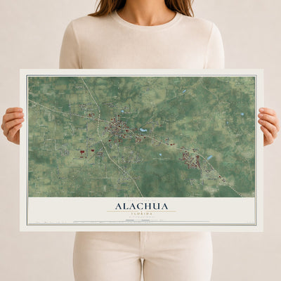 Alachua, Florida map print, 12" x 18" Archival Matte Print mockup