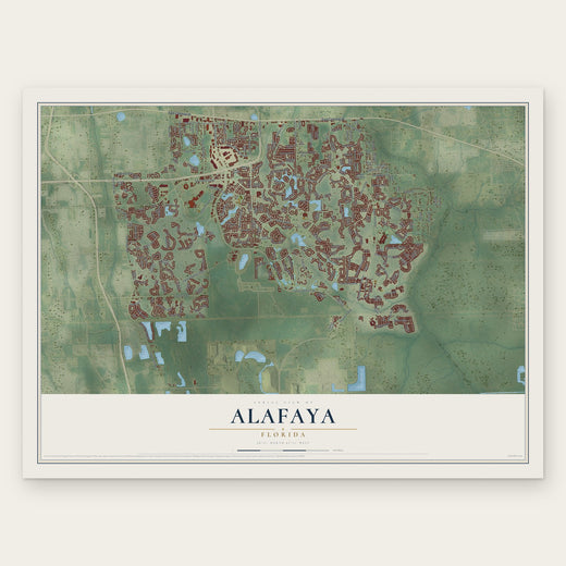 Alafaya, Florida map print, the full design