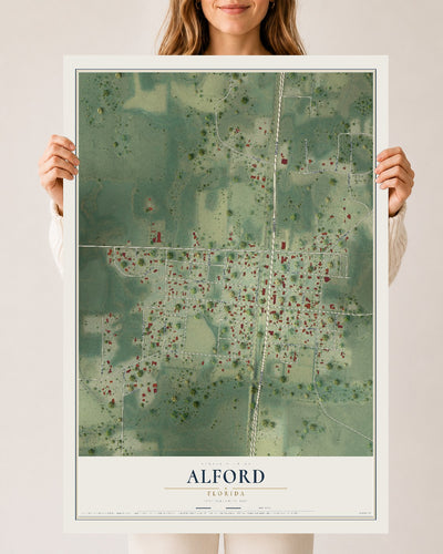 Alford, Florida map print, 24" x 36" Archival Matte Print mockup