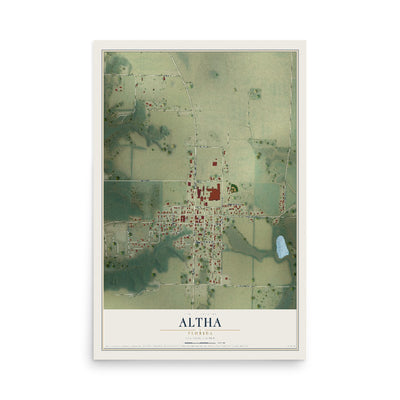 Altha, Florida map print, 12" x 18" Archival Matte Print mockup