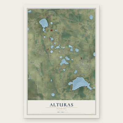 Alturas, Florida map print, the full design