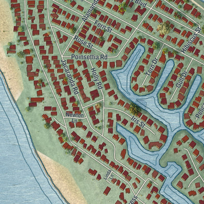 Close-up 1 of the Anna Maria, Florida map artwork