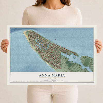 Anna Maria, Florida map print, 12" x 18" Archival Matte Print mockup
