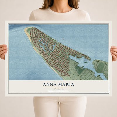 Anna Maria, Florida map print, 18" x 24" Archival Matte Print mockup