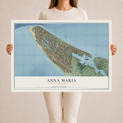 Anna Maria, Florida map print, 24" x 36" Archival Matte Print mockup