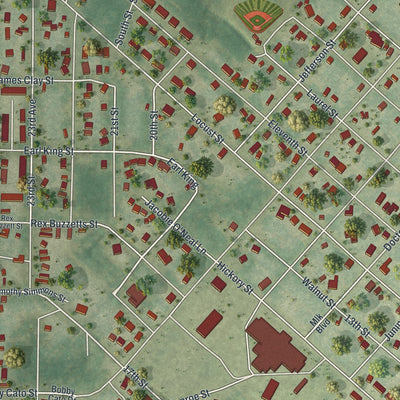 Close-up 2 of the Apalachicola, Florida map artwork