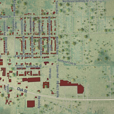 Close-up 2 of the Arcadia, Florida map artwork