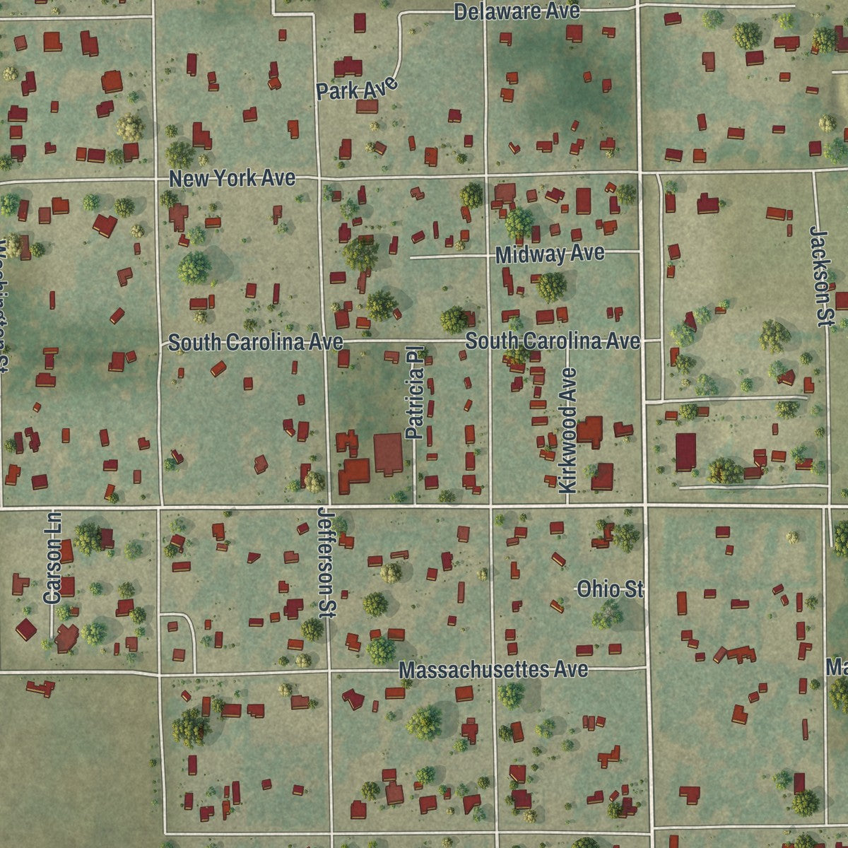 Close-up 1 of the Astatula, Florida map artwork