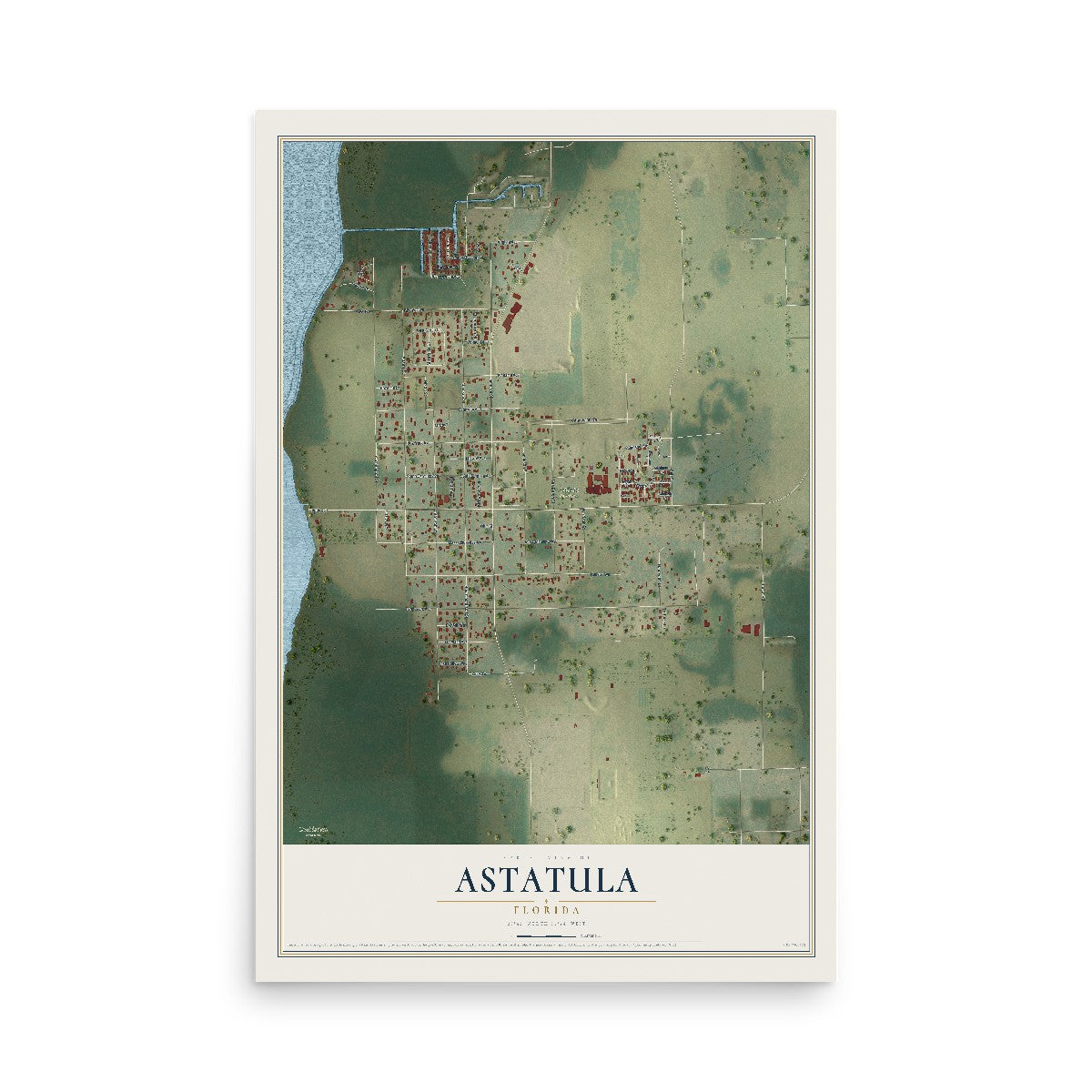 Astatula, Florida map print, 12" x 18" Archival Matte Print mockup