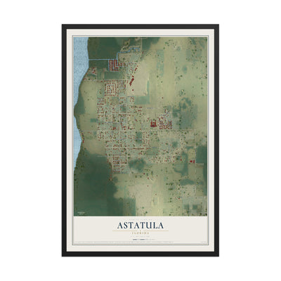 Astatula, Florida map print, 12" x 18" W/ Black Ayous Wood Frame mockup
