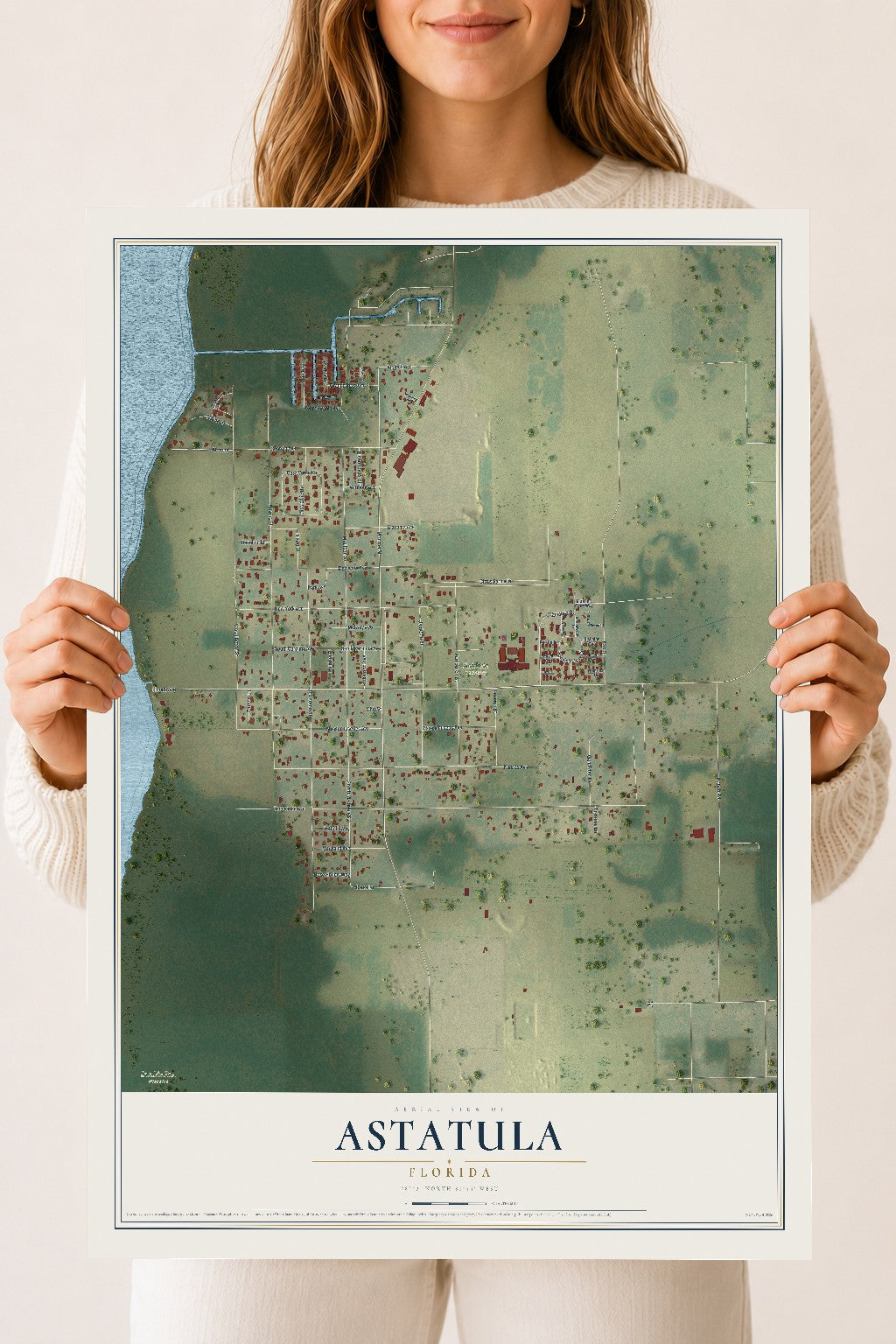 Astatula, Florida map print, 18" x 24" Archival Matte Print mockup
