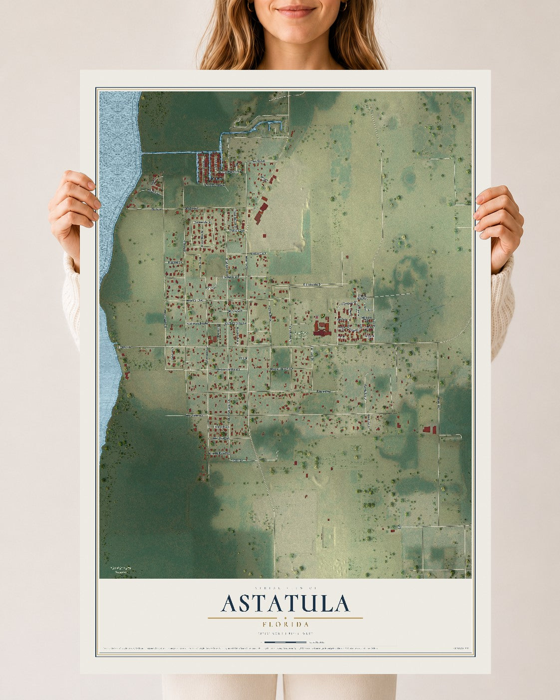 Astatula, Florida map print, 24" x 36" Archival Matte Print mockup