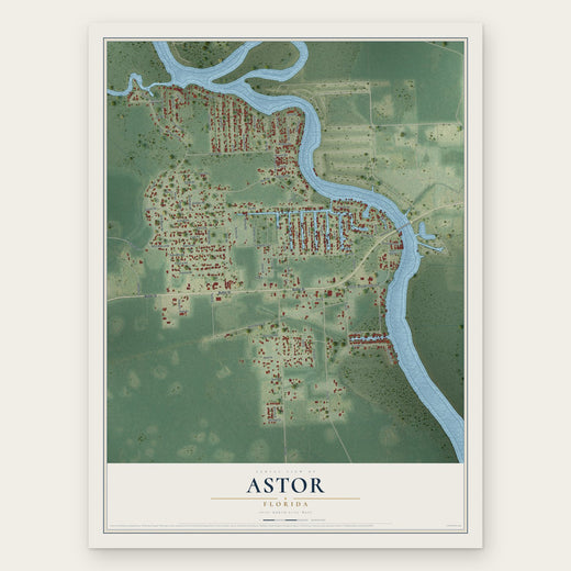 Astor, Florida map print, the full design