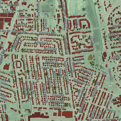Close-up 1 of the Atlantic Beach, Florida map artwork