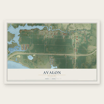 Avalon, Florida map print, the full design
