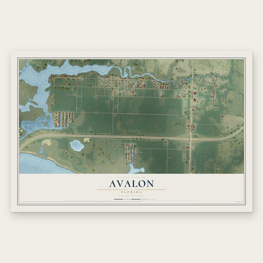 Avalon, Florida map print, the full design
