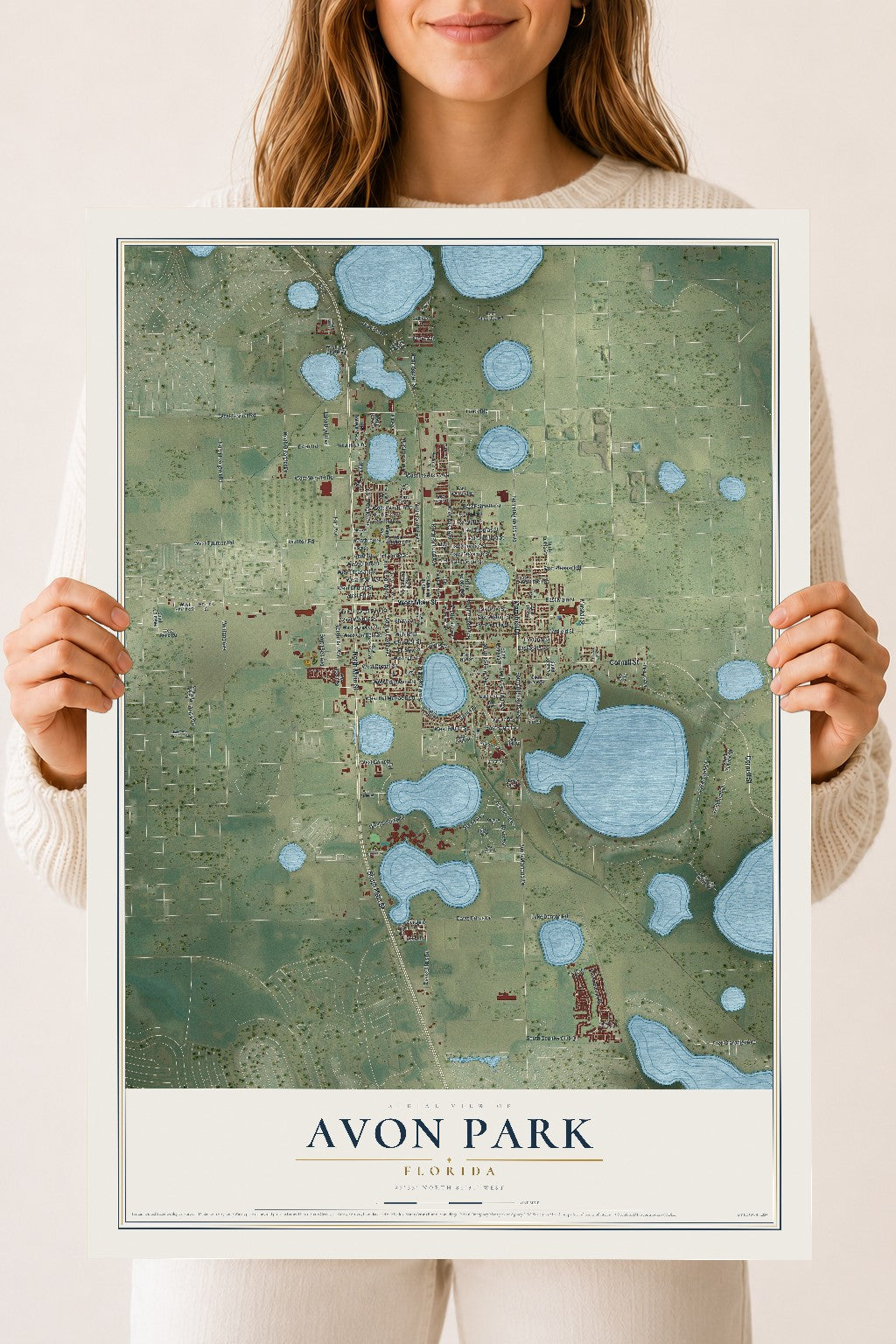 Avon Park, Florida map print, 18" x 24" Archival Matte Print mockup